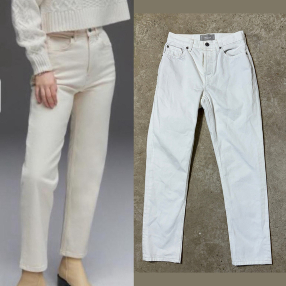 Everlane The Cheeky Jean Crop Women’s Size 23 White Button Fly Coastal